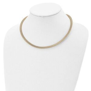 Leslie's 14K Two-tone Polished Mesh Stretch Necklace